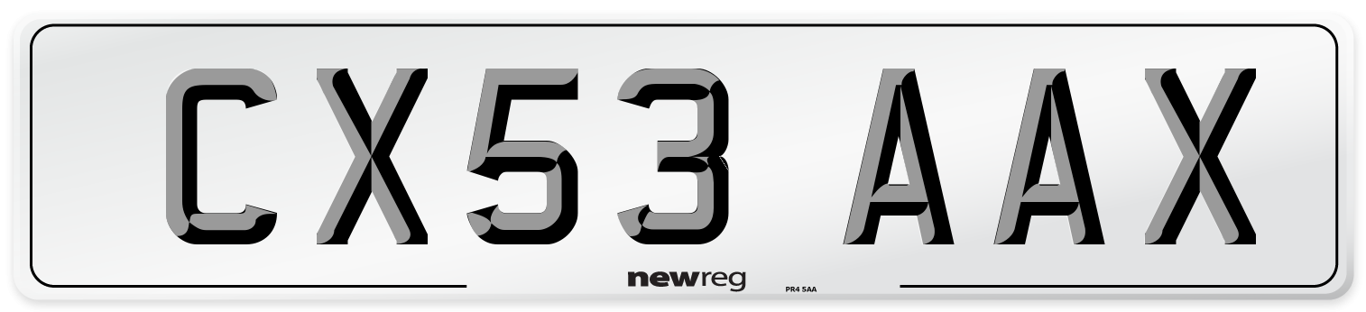 CX53 AAX Number Plate from New Reg